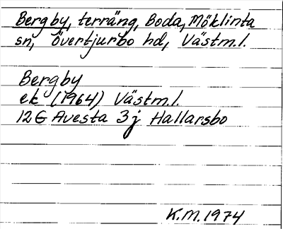 Bild på arkivkortet för arkivposten Bergby