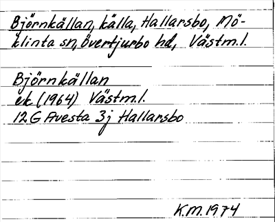 Bild på arkivkortet för arkivposten Björnkällan