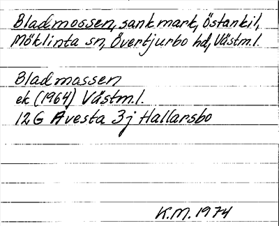 Bild på arkivkortet för arkivposten Bladmossen