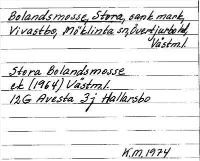Bild på arkivkortet för arkivposten Bolandsmosse, Stora