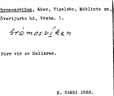 Bild på arkivkortet för arkivposten Bromossviken
