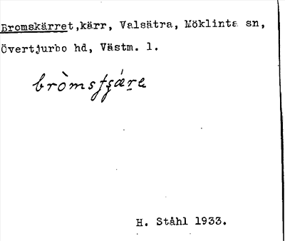 Bild på arkivkortet för arkivposten Bromskärret
