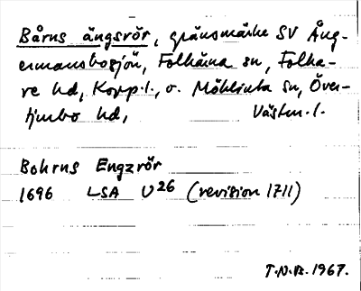 Bild på arkivkortet för arkivposten Bårns ängsrör