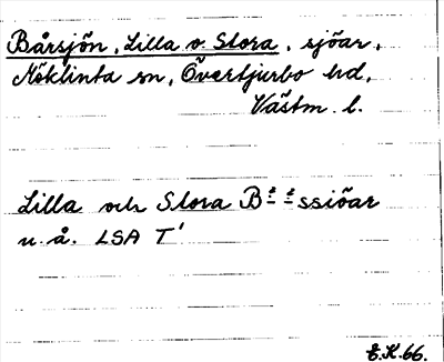 Bild på arkivkortet för arkivposten Bårsjön, Lilla o. Stora