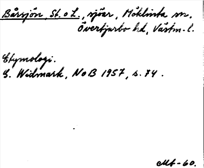 Bild på arkivkortet för arkivposten Bårsjön, St. o L.