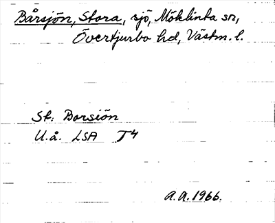 Bild på arkivkortet för arkivposten Bårsjön, Stora