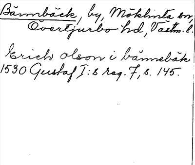 Bild på arkivkortet för arkivposten Bännbäck