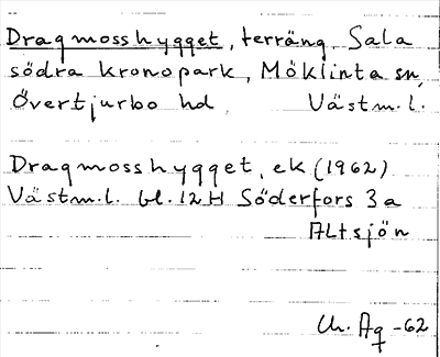 Bild på arkivkortet för arkivposten Dragmosshygget