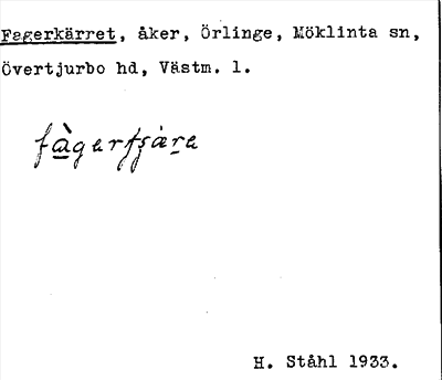 Bild på arkivkortet för arkivposten Fagerkärret