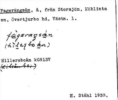 Bild på arkivkortet för arkivposten Fagerängsån