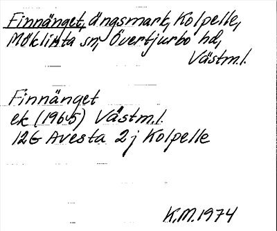 Bild på arkivkortet för arkivposten Finnänget