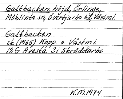 Bild på arkivkortet för arkivposten Galtbacken