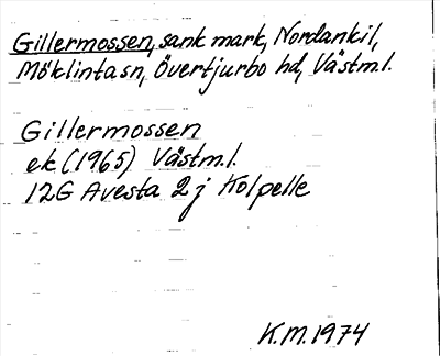 Bild på arkivkortet för arkivposten Gillermossen