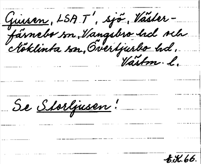 Bild på arkivkortet för arkivposten Giusen, se Storljusen