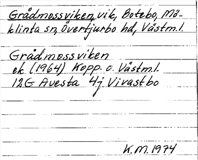 Bild på arkivkortet för arkivposten Grådmossviken
