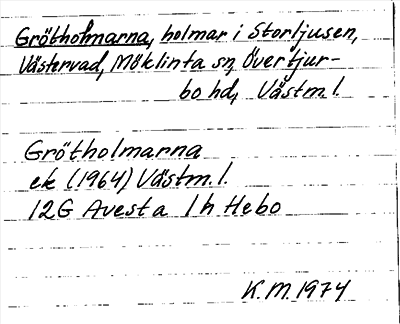 Bild på arkivkortet för arkivposten Grötholmarna