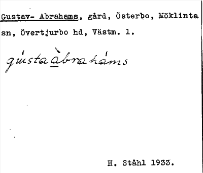 Bild på arkivkortet för arkivposten Gustav-Abrahams