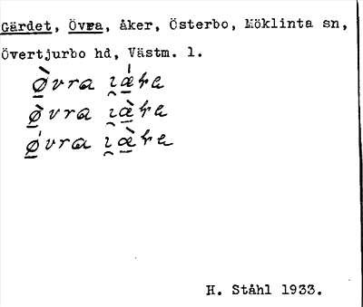Bild på arkivkortet för arkivposten Gärdet, Övra
