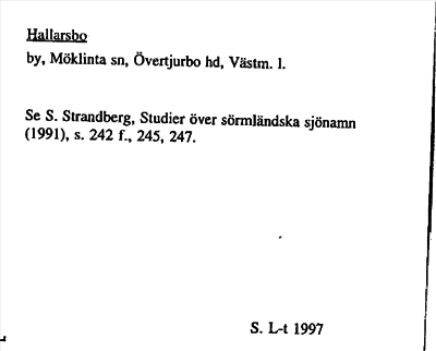 Bild på arkivkortet för arkivposten Hallarsbo