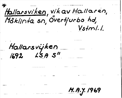 Bild på arkivkortet för arkivposten *Hallarsviken