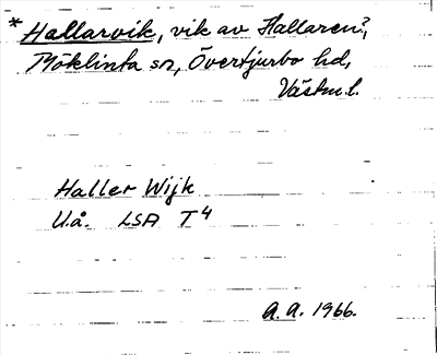 Bild på arkivkortet för arkivposten *Hallarvik