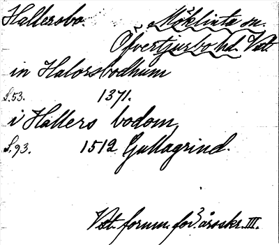 Bild på arkivkortet för arkivposten Hallersbo