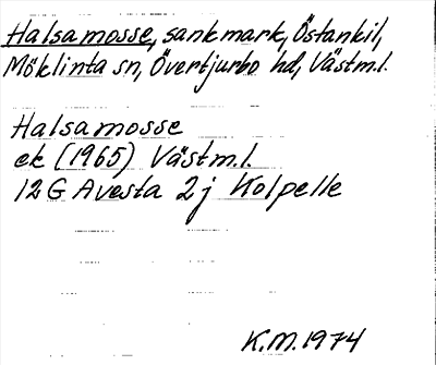 Bild på arkivkortet för arkivposten Halsamosse