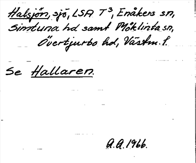 Bild på arkivkortet för arkivposten Halsjön, se Hallaren