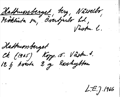 Bild på arkivkortet för arkivposten Hattmossberget