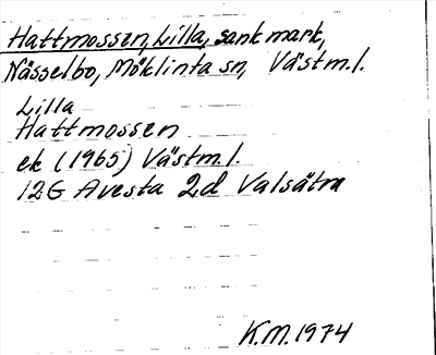 Bild på arkivkortet för arkivposten Hattmossen, Lilla