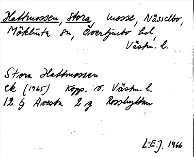 Bild på arkivkortet för arkivposten Hattmossen, Stora