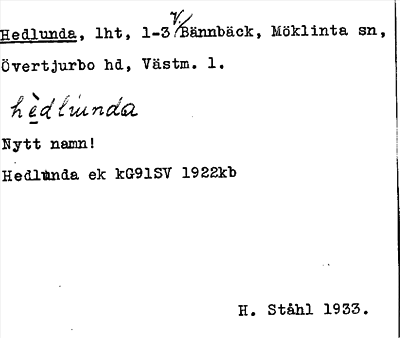 Bild på arkivkortet för arkivposten Hedlunda