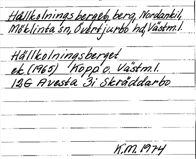 Bild på arkivkortet för arkivposten Hällkolningsberget