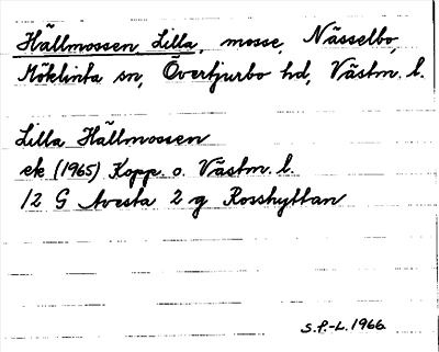 Bild på arkivkortet för arkivposten Hällmossen, Lilla