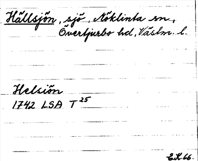 Bild på arkivkortet för arkivposten Hällsjön