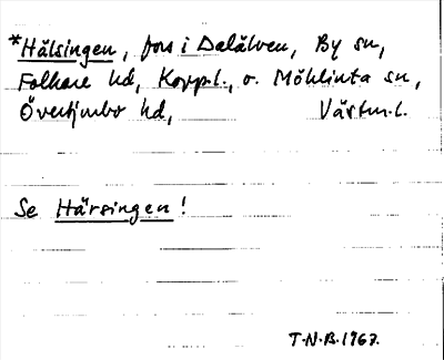 Bild på arkivkortet för arkivposten *Hälsingen, se Härsingen