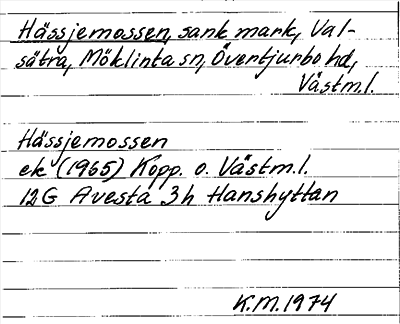 Bild på arkivkortet för arkivposten Hässjemossen