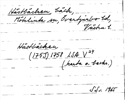 Bild på arkivkortet för arkivposten Hästbäcken