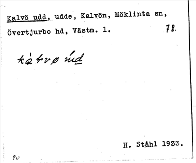 Bild på arkivkortet för arkivposten Kalvö udd