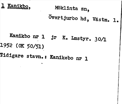 Bild på arkivkortet för arkivposten Kanikbo