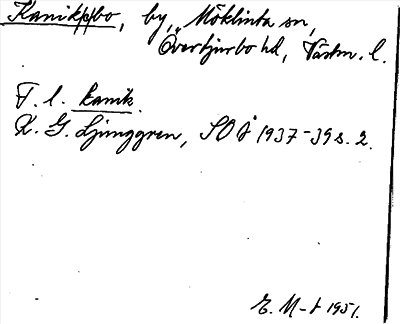 Bild på arkivkortet för arkivposten Kanik(e)bo