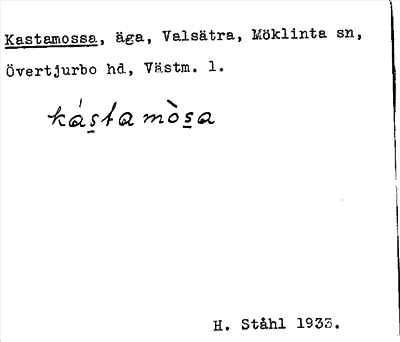 Bild på arkivkortet för arkivposten Kastamosse