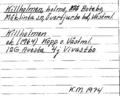 Bild på arkivkortet för arkivposten Killholmen