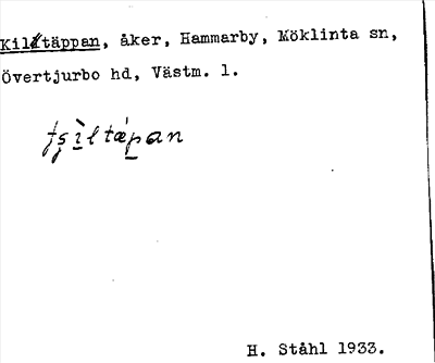 Bild på arkivkortet för arkivposten Kiltäppan
