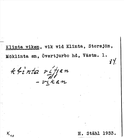 Bild på arkivkortet för arkivposten Klinta viken
