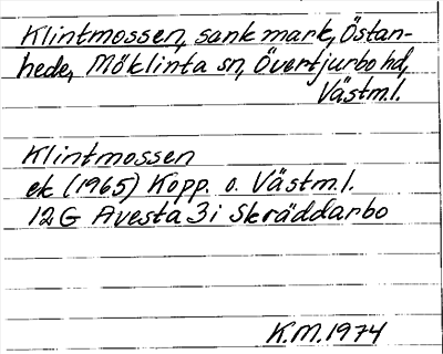 Bild på arkivkortet för arkivposten Klintmossen