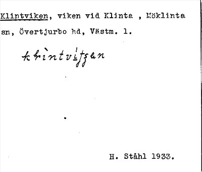 Bild på arkivkortet för arkivposten Klintviken