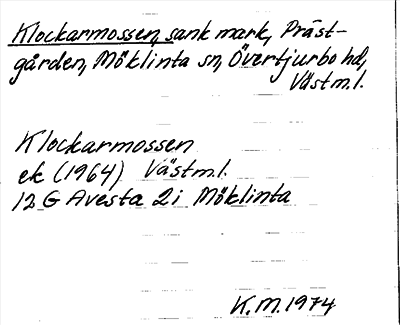 Bild på arkivkortet för arkivposten Klockarmossen