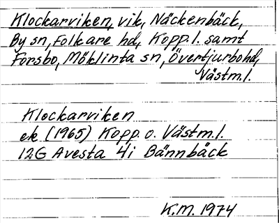 Bild på arkivkortet för arkivposten Klockarviken