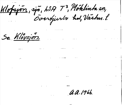 Bild på arkivkortet för arkivposten Klofsjön, se Klövsjön